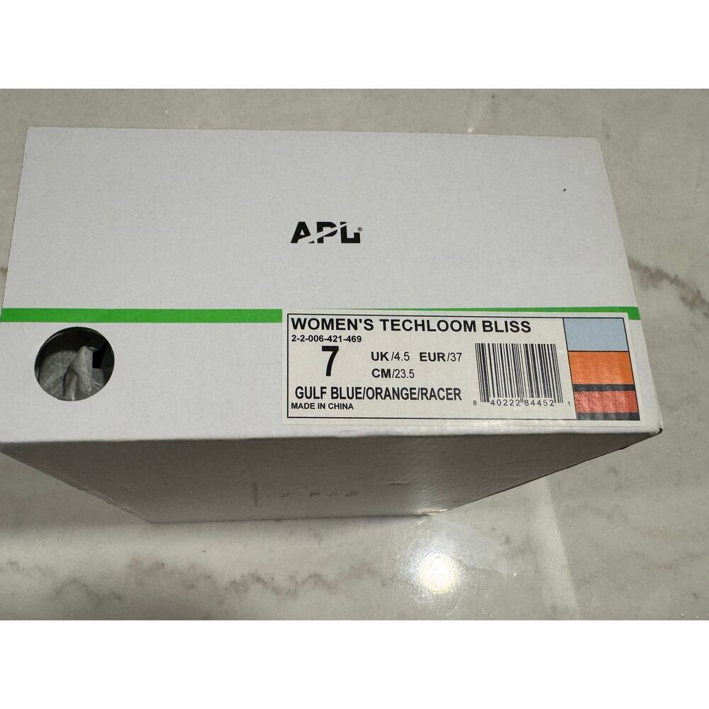APL TechLoom Bliss Sneakers - Gulf Blue / Orange Racer - Size 7 / EUR 37 NEW - Picture 3 of 8